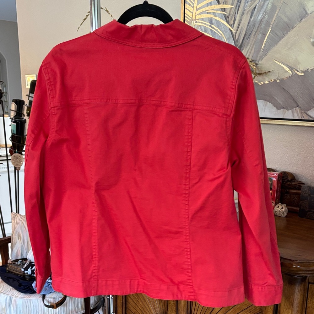 Bamboo Traders Women's Vibrant Red Jean Jacket - Picture 2 of 2